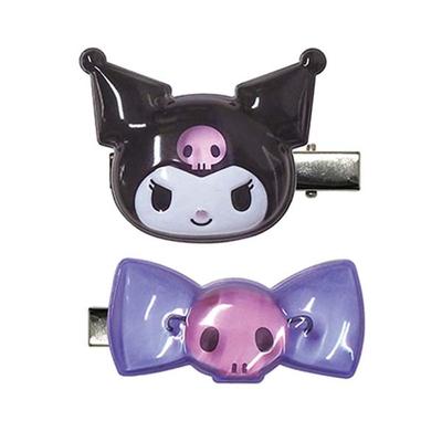 Sanrio Characters Plump Hair Clips (2-Piece Set) Kuromi (SAC-PUC-KU) H32 X W47 X D9mm