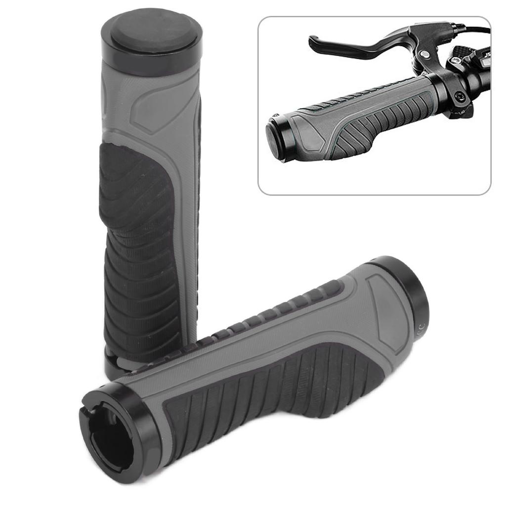 Bicycle Grips Ergonomic NonSlip Locking Comfortable Professional Mountain Bike Handlebars(Dark Grey )