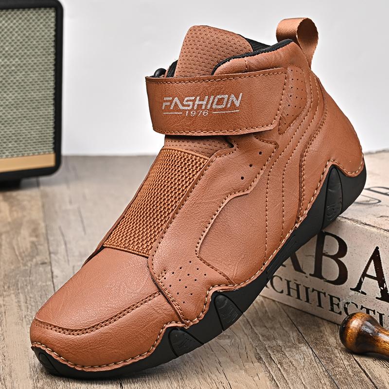Quality Genuine Leather Men Casual Shoes Winter Handmade Mens Boots Slip on Male Work Boots Comfortable Walking Sneakers