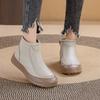 Women's Boots 2026 New Soft Soled Leather Flat Bottomed Retro Comfortable Short Boots Anti Slip Round Toe Single Boot