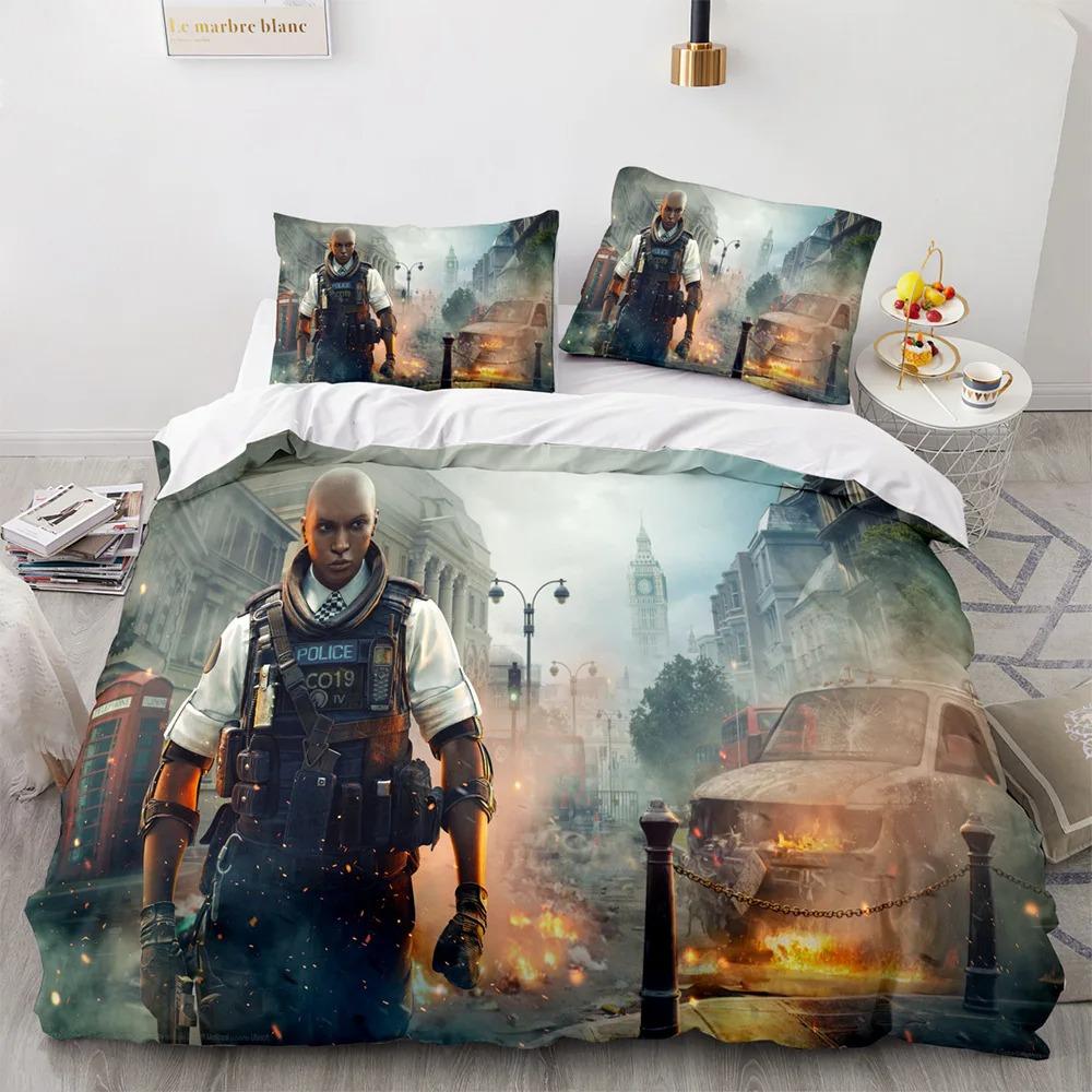 Game Rainbow Six Duvet Cover Pillowcase Bedding Set Single Twin Full Size for Kids Adults Bedroom Decor