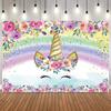 Girls Princess Birthday Party Backdrop Rainbow Unicorn Newborn Baby Shower Decorations Photography Background Photo Studio Props8