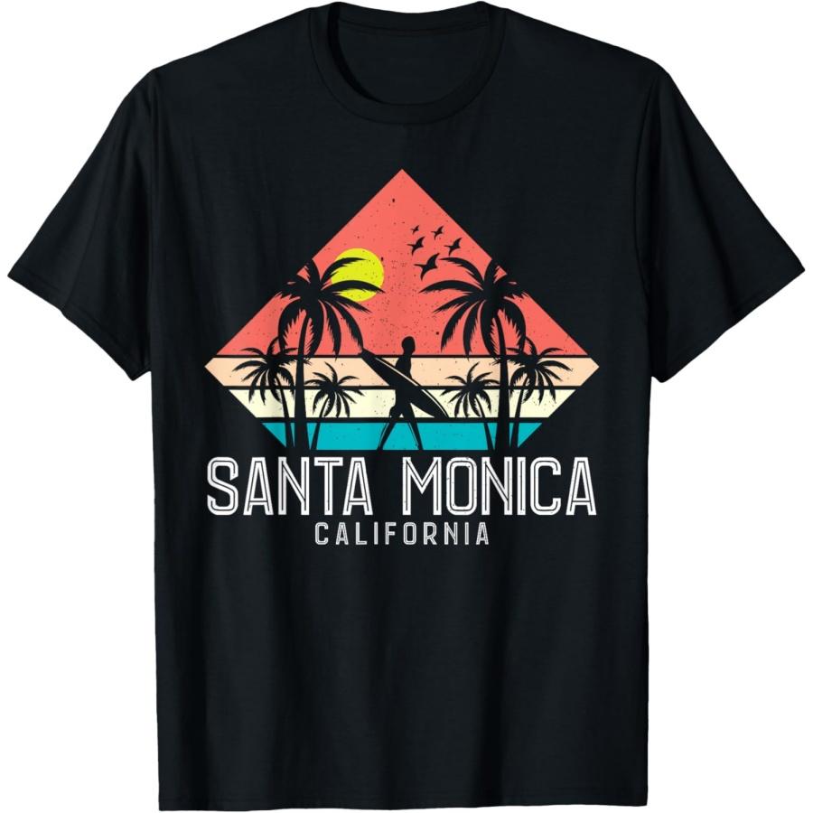 Santa Monica Beach California Board Rider Surfing T-Shirt S