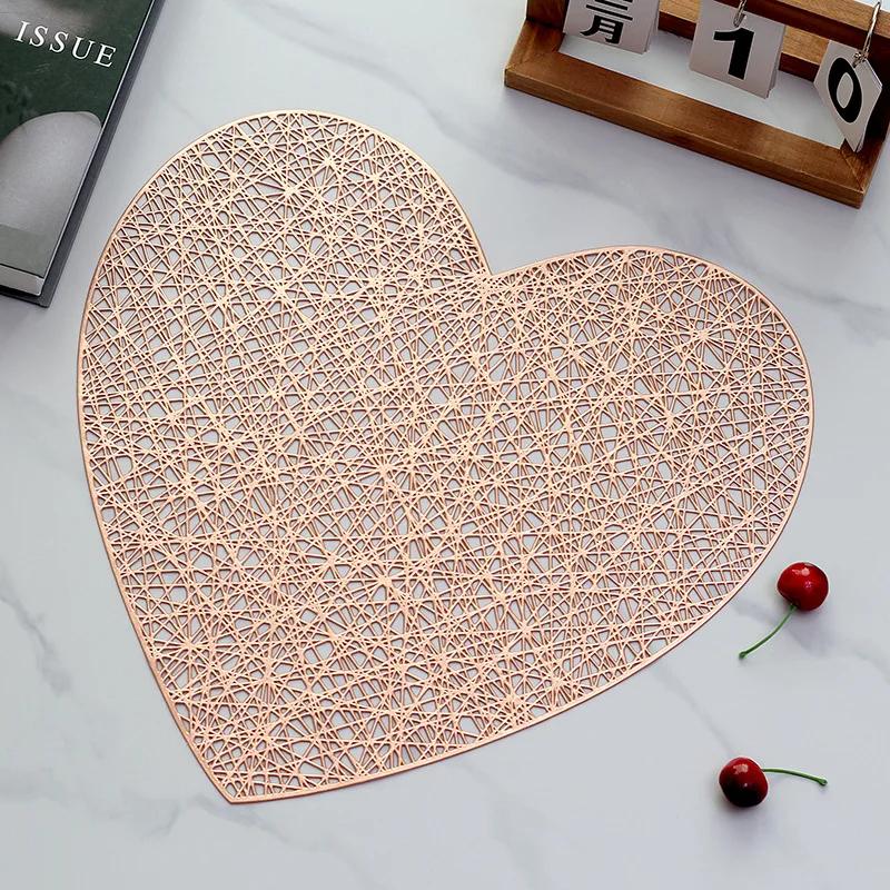 BUYYES Round Placemats Heat Resistant Non-Slip Table Mats for Dinner Wedding Party Holiday Wipeable Place Mat Table Decor