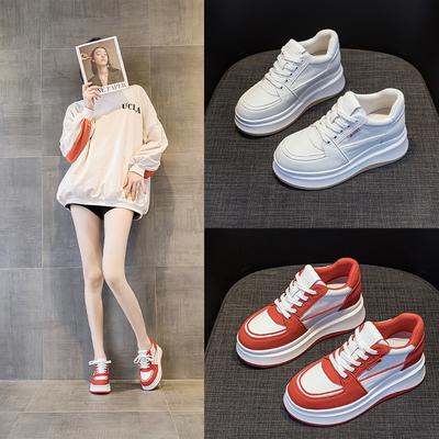 Small White Shoes Spring Quality Muffin Shoes Inner Heightening Thick Soles Casual Fashion Board Shoes Leather Women's Shoes