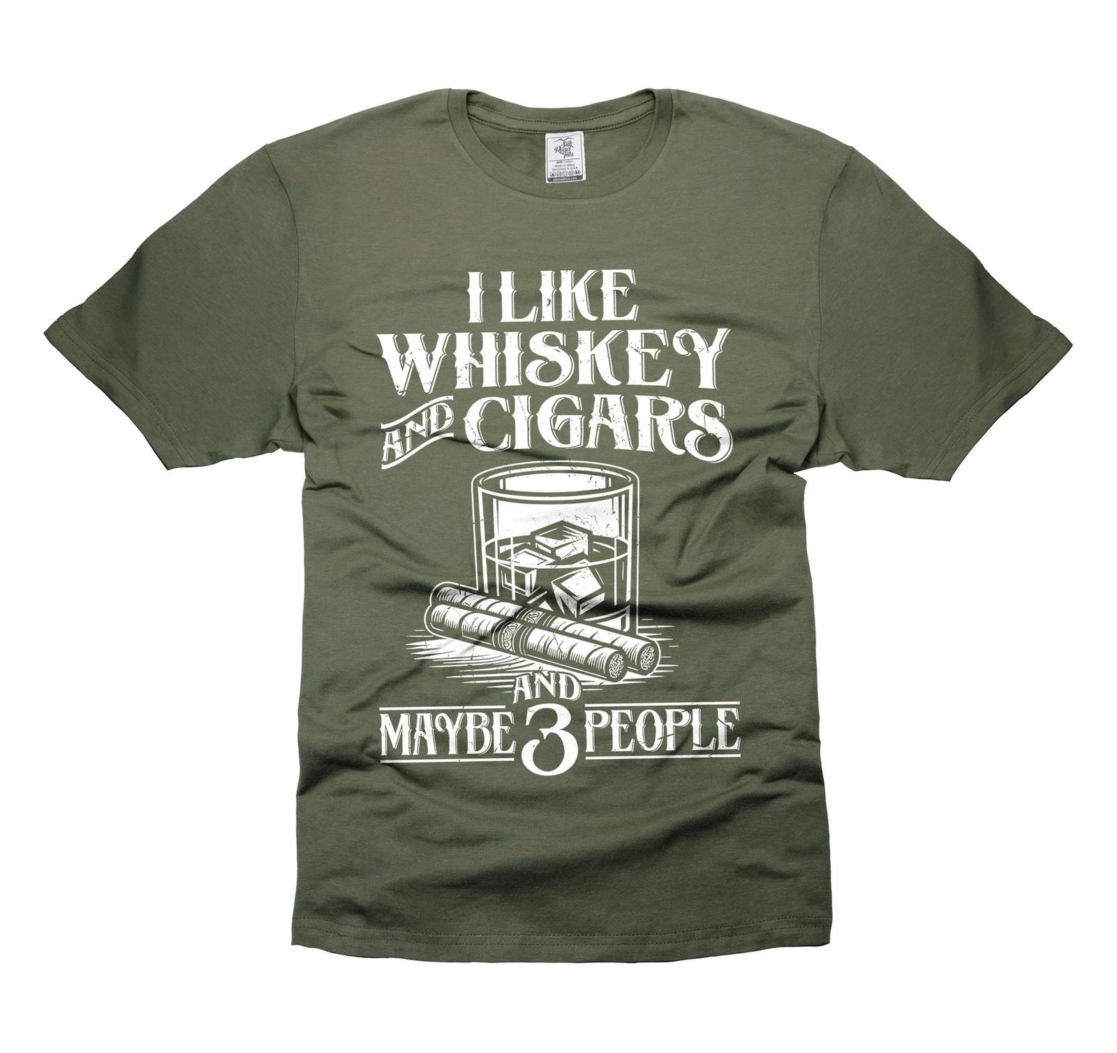 Mens Funny Whiskey and cigars T-shirt Christmas grandpa dad papa husband tee S