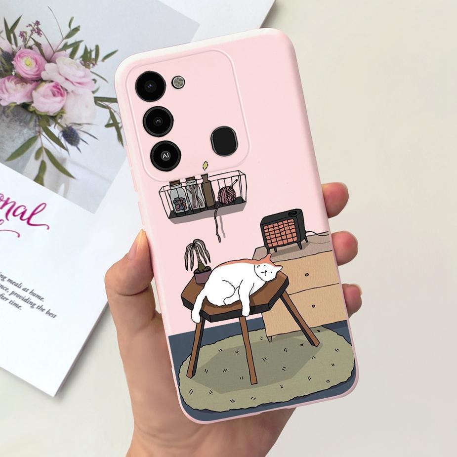 For Tecno Spark 8C Case KG5k KG5j KG5n Stylish Candy Painted Cover Soft Silicone Phone Case For Tecno Spark Go 2022 Spark8C Bags