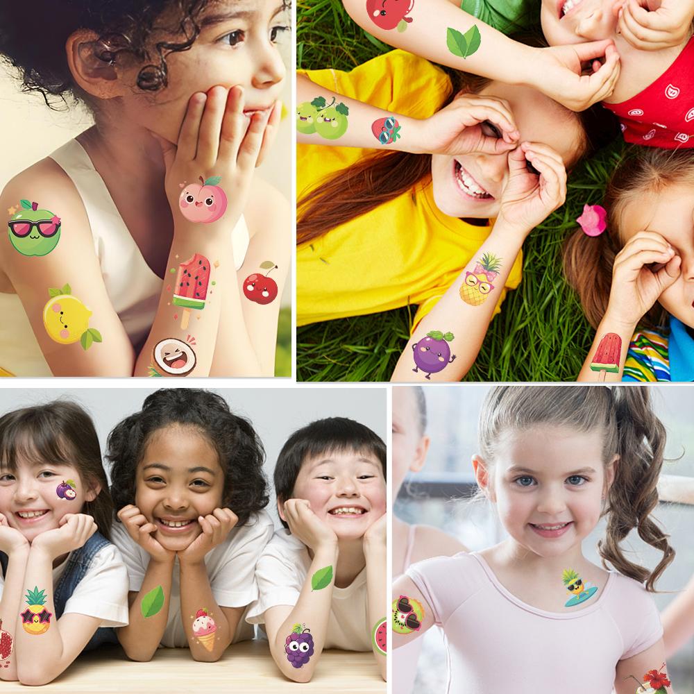 10sheets Cartoon Fruit Watermelon Cherry Tattoo Stickers For Arm Body Temporary Waterproof Tattoo Stickers Kids Creative Gifts