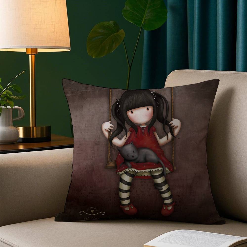 

Мультяшное искусство S-Santoro Gorjuss Наволочка Плюшевая ткань Мягкая наволочка Двусторонняя печать Чехол для подушки на диван Декоративная наволочка 12x12Inch