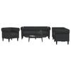 Vidaxl 3-Cz. Living Room Set, Black, Upholstered In Fabric