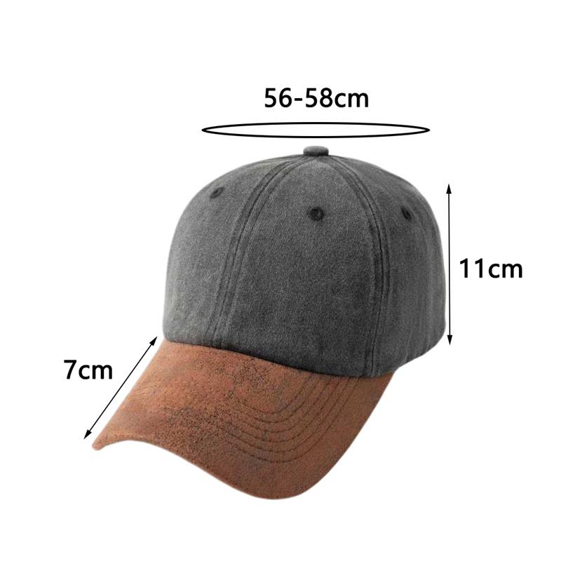 Yto Household Items Women's Men And Washed Cotton Baseball Cap Solid Color Color Patchwork Hip-Hop Peaked Cap For Men And Spring Summer Dad Hat Street Stylewear