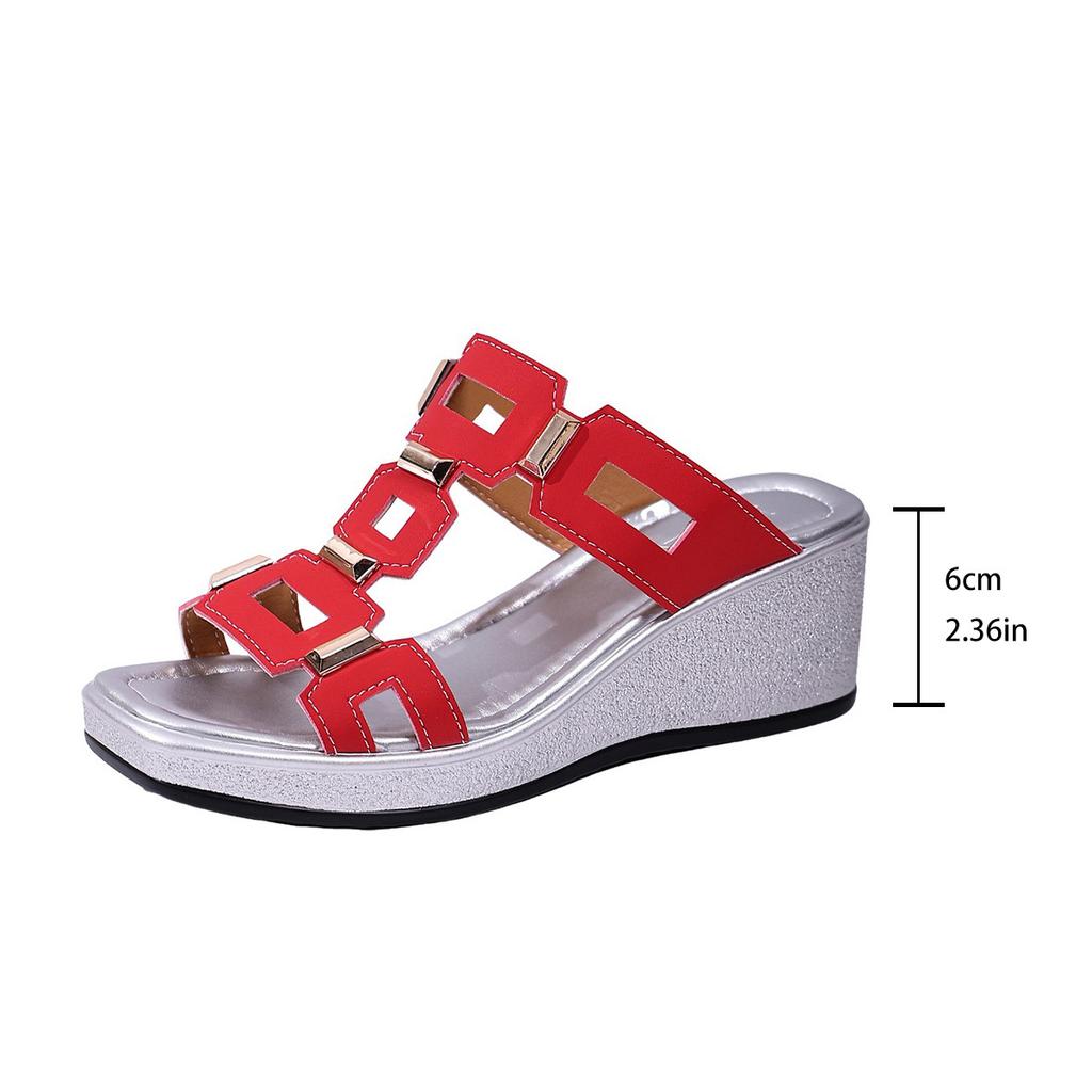 Summer 2026 Fashion Women Slip On Platform Wedges Plus Size Shoes for Women 36-43 Peep Toe Non-slip Women Sandals