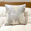 Double Sided Grey Leaf Pillow Cover Neutral Botanical Print Cushion Case For Sofa Living Room Modern Minimalist Home Decor