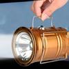 Solar Portable LED Lantern Telescopic Flashlight USB Rechargeable Torch Tent Lamp Outdoor Camping Emergency Work Light
