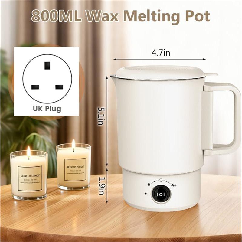 Premium-Thermometer Included Electric Wax Melting Pot Kit, 800ML Capacity For DIY For Candles Making, UK Power Supply UK PLUG Me