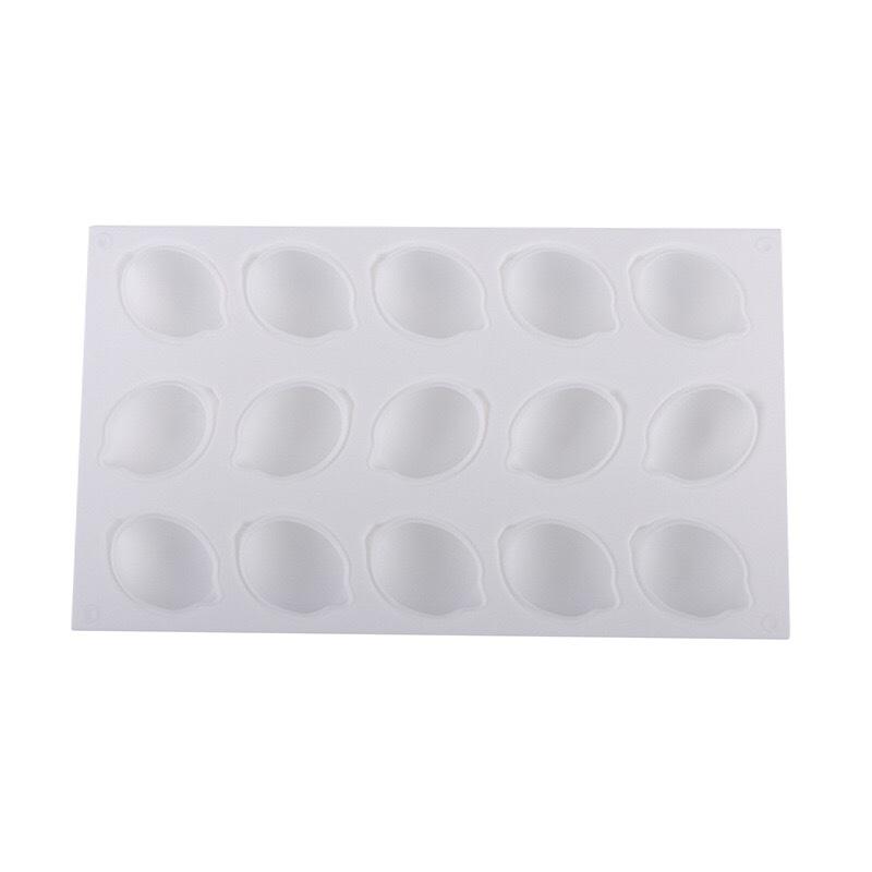 15-Cavity Lemon Silicone Mold - Football Shape for Mousse Cake Ice Cream Jelly Chocolate Fondant DIY