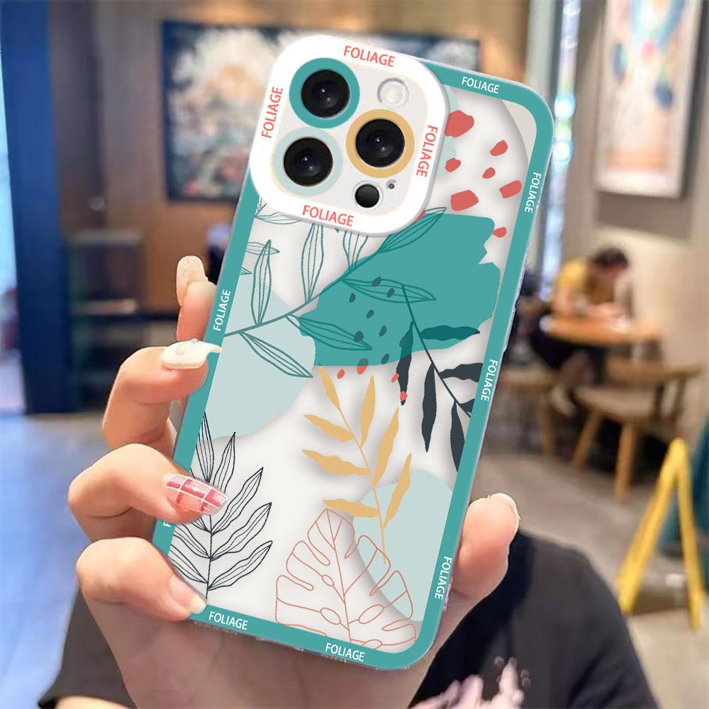 

Abstract Art Plants Leaf Cover Clear Phone Case For Redmi Note 15 14 13 12 11 11T 11S 10 9 10S 9S 8 Pro Max Plus Shell Capa Case Redmi NOTE125G