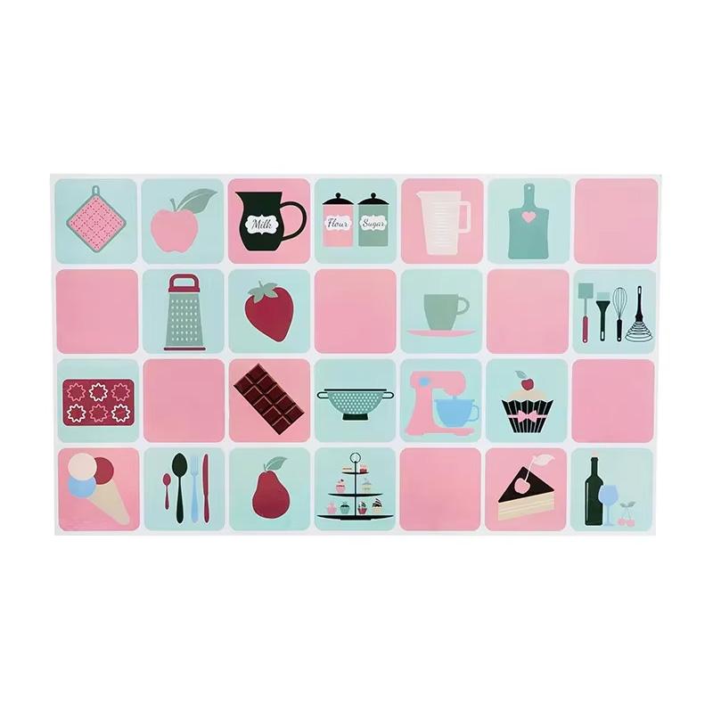 

1PC Tile Decal for Kitchen Stove Oil-proof 45*75cm High Temperature Resistant 4 Styles Wall Paper Waterproof Self-adhesive розовый