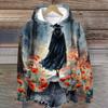 Women's Casual Long Sleeve Halloween Print Hoodie Pullover Sweatshirt