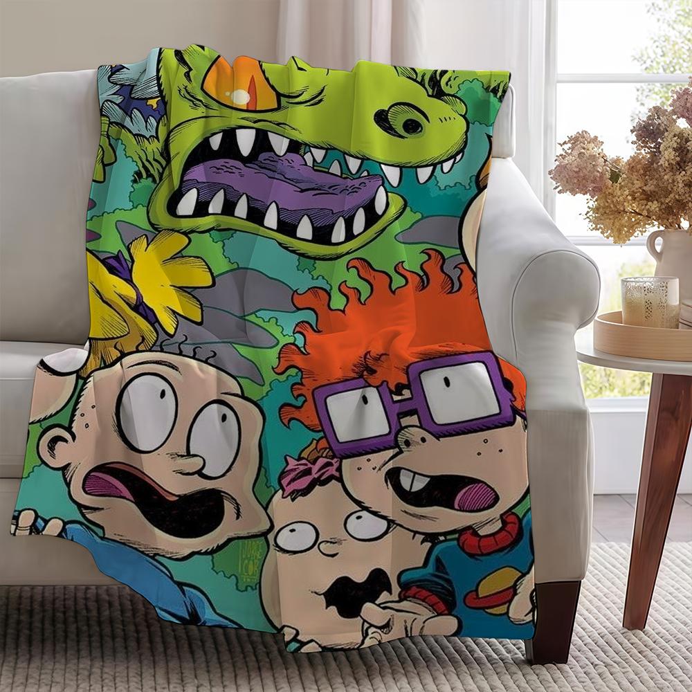 Blanket Throw Super Cosy Plush Living R-RugratS-ES TV Room Cartoon Sofa Couch Childish Birthday Gifts