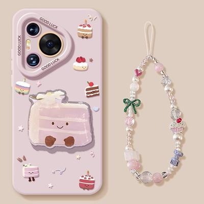 Huawei Pura80pro Phone Case Pura70 with Lanyard P60 Full Coverage P50 Silicone P40 Shockproof P30 Purple