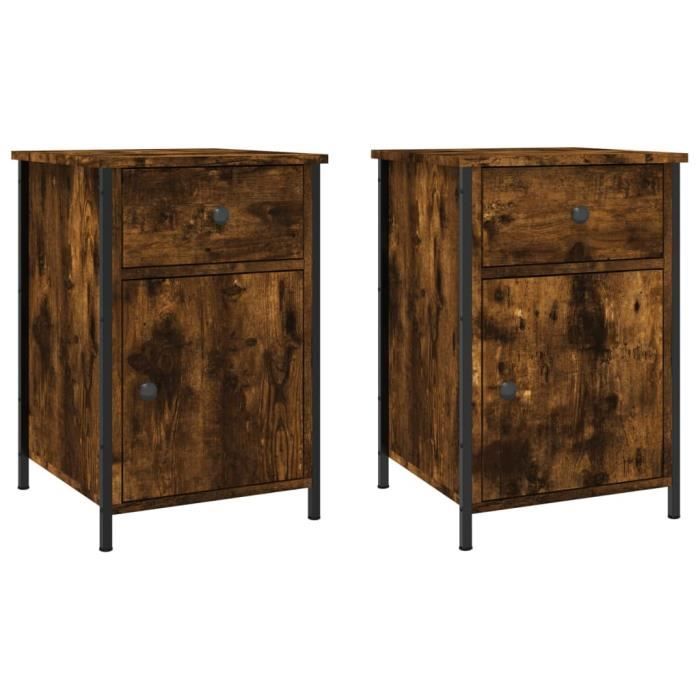 VidaXL Bedside Tables 2 Pcs Smoked Oak 40x42x60 Cm Engineered Wood 825908
