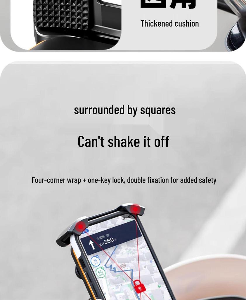 Electric Vehicle & Motorcycle Phone Holder with Battery for Navigation