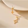 Minimalist Irregular Hollow Star Silver Needle 18k Gold Plated Stud Earrings For Women