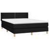 3130195 vidaXL Lit à sommier tapissier avec matelas Noir 140x200 cm Tissu