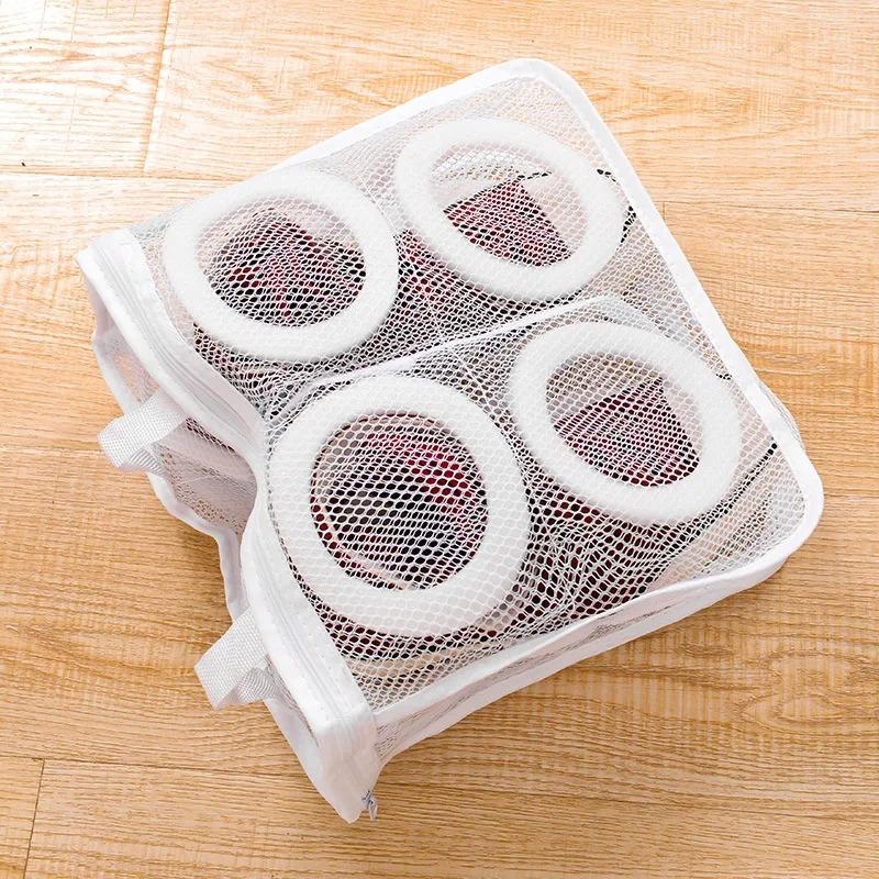 1pc Shoe Washing Hanging Bag Household Anti-deformation Washing Bags Home Using Protects Shoes Mesh Bag Laundry Storage Organiza