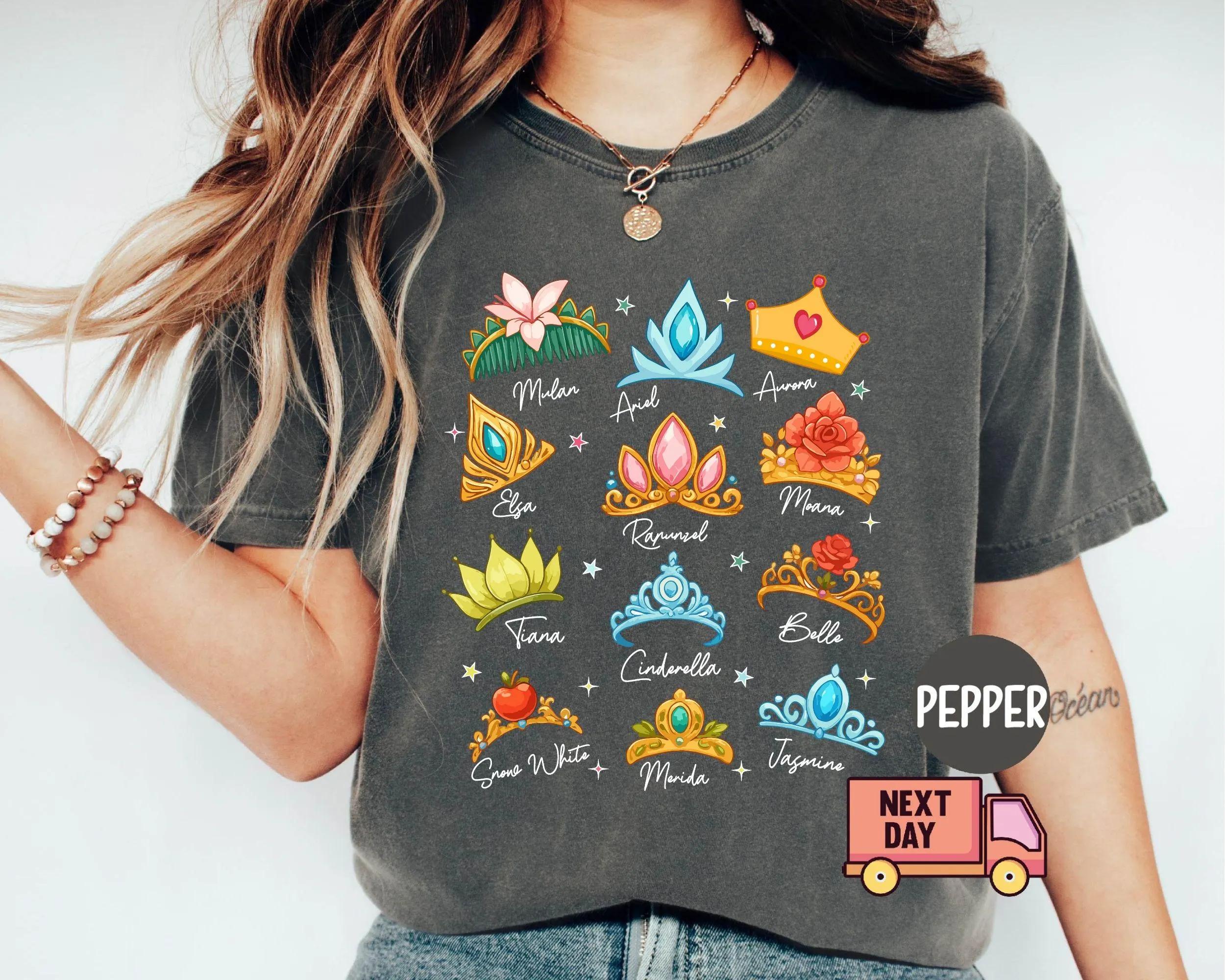

2026 Summer Princess Crown Graphic Tshirt Unisex Unisex Fashion Cotton Quality Casual Loose Short Sleeve Classic Unisex S