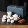 Suet jade white porcelain ink wind kung fu tea set high-end household tea business gift printing