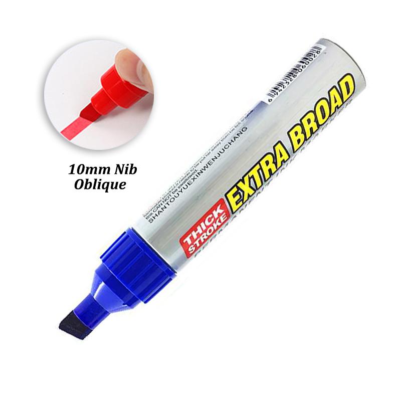 3color Large-Capacity Marker,Oblique And Round Toe,Oil-Based Big-Ended Marker Pen,Refillable Waterproof,Non-Erasable