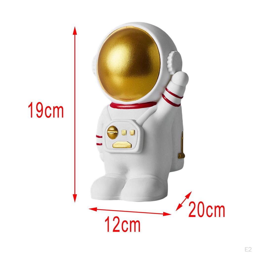 Creative Astronaut Piggy Ornament Coin Box Statue Sculpture Saving Pot for Home Decor