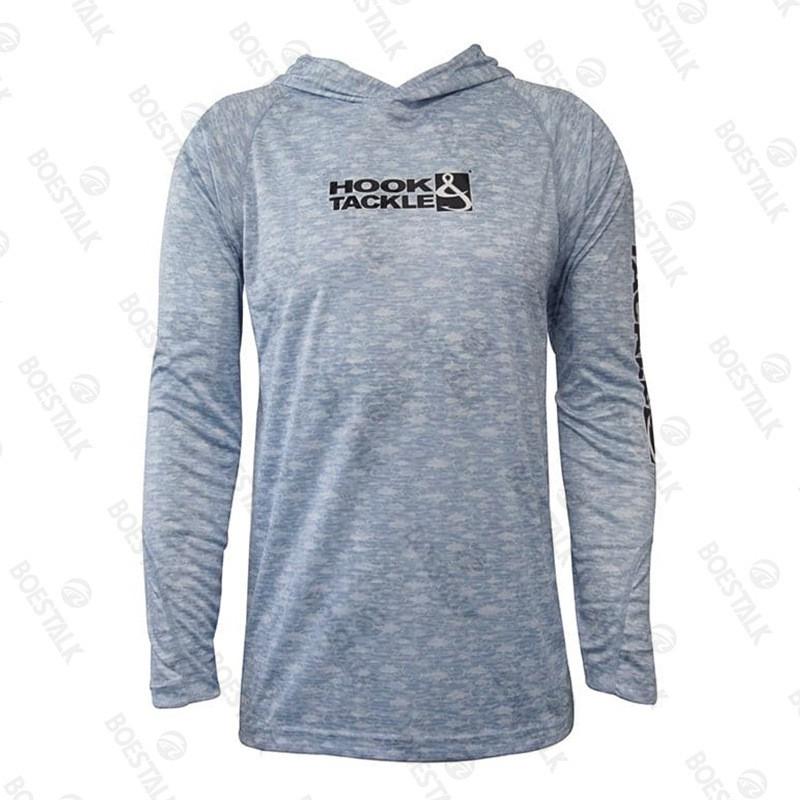 Hook Tackle UPF50 Fishing Shirt Ice Silk Lightweight Breathable Long Sleeve Hooded Men Outdoor Angling