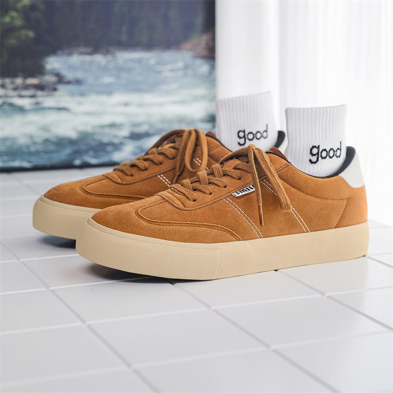 

New burgundy board shoes men s 2 autumn retro little white shoes versatile casual sulfur 44 верблюд