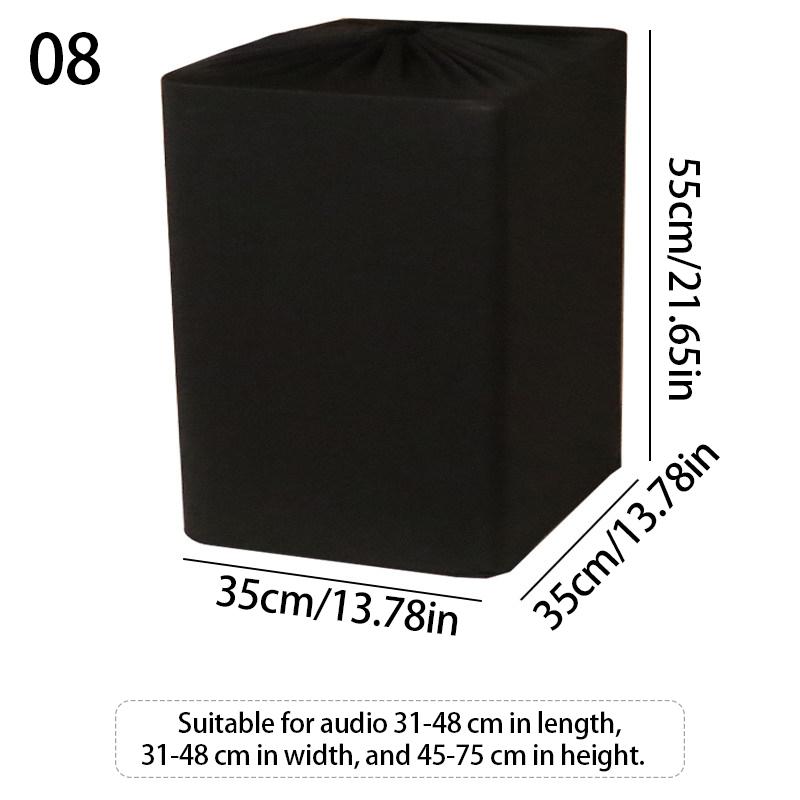Black Elastic Speaker Dust Cover All-Inclusive Protective Case For Computer Audio Equipment Multimedia Metal Audio Protect Cover
