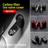 LBXV5 4pcs/set Car Carbon Fiber Pattern Tire Valve Dust Cover For Model Y Model 3 Wheels Valve Caps Auto Accessories