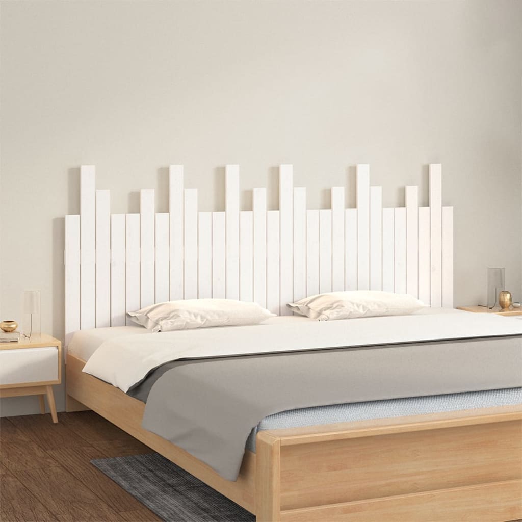 Vidaxl Wezgłowie Łóżka, Białe, 185X3X80 Cm, Lite Drewno Sosnowe