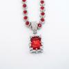 Cuore d'Oceano Retrò, Smeraldo, Rubino Ciondolo, Collana, Catena per Maglione da Uomo e Donna, Moda Europea e Americana, Lusso Leggero e di Alta Gamma