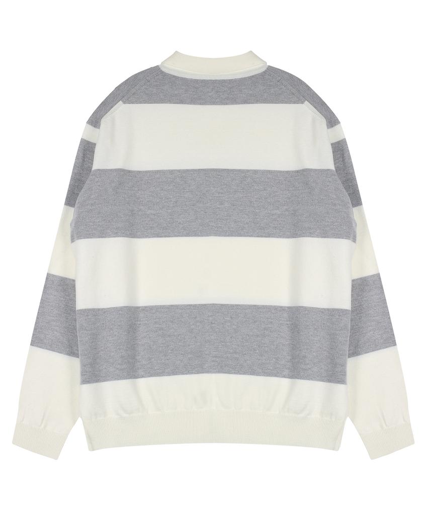 NODU Rugby Stripe Soft Knit [Gray]