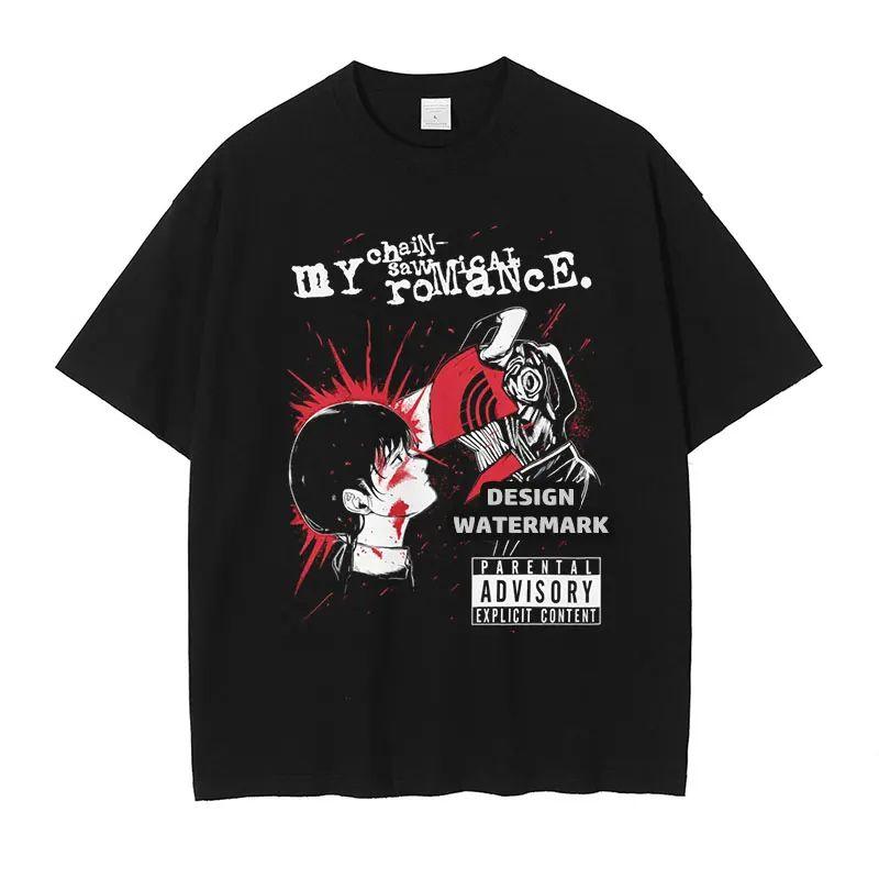 High Street Anime Chainsaw Man T Shirts Oversized Kobeni T-shirt Manga Denji Power Reze T Shirt Makima Tops Tees Unisex