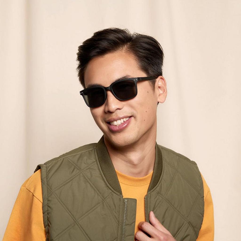 Sunglasses Model Square [Izipij] #L (Black/Gray)