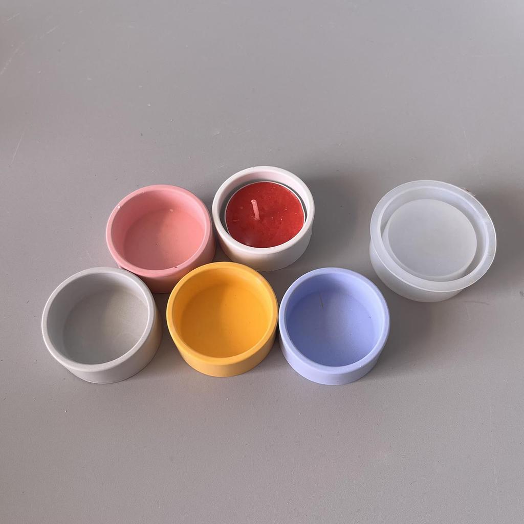 Tealight Silicone Mould Glossy Glossy Candle Holder Mould Plaster Drip Mould White For Home Decor Tealight Candle Making Craft
