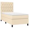 VidaXL Divan Bed with Mattress Cream 80x200 Cm Fabric - Model 3141974