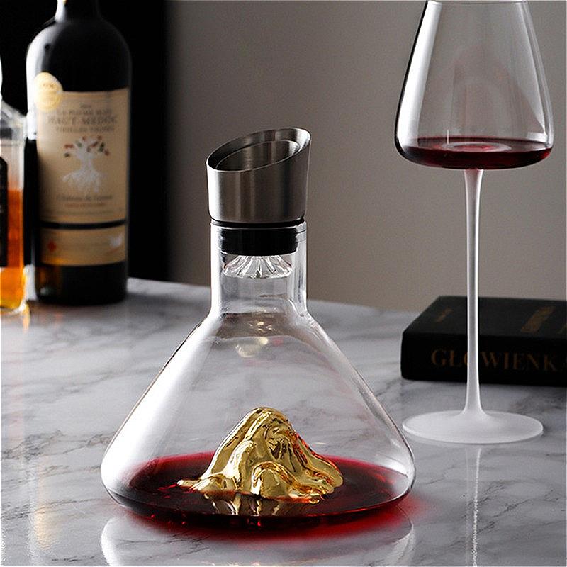 1450ml/1600ml Golden Mountain Decanter Red Wine Decanter Party Whiskey Jar Luxury Wine Separator Wine Dispenser Bar Accessories