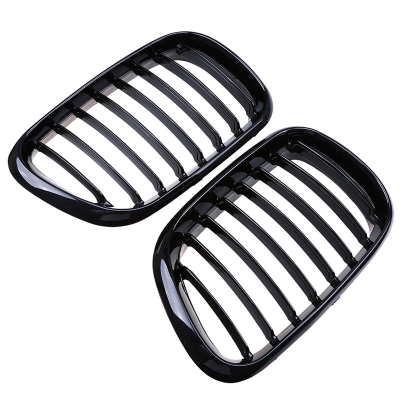 

1 пара Передние решетки радиатора Глянцево-черные Спортивные решетки Гоночные решетки для BMW X5 E53 2000 2001 2002 2003 До рестайлинга Внешние детали