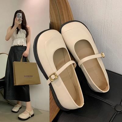2024 Round Toe Shoes Women's Flats Soft Oxford Casual Women's Sneakers Modis Shallow Cut Dress PU Leather Summer
