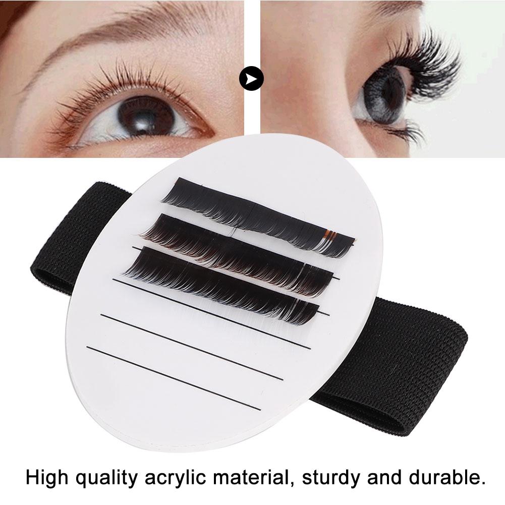 Professionelle Acryl Handheld Falsche Wimpern Platte Palette Wimpernverlängerungshalter Weiß mit Gürtel