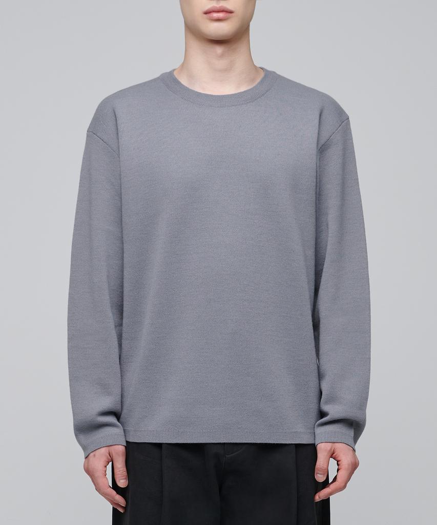 Musinsa Standard Minimal Crew Neck Knit [Purple Gray]